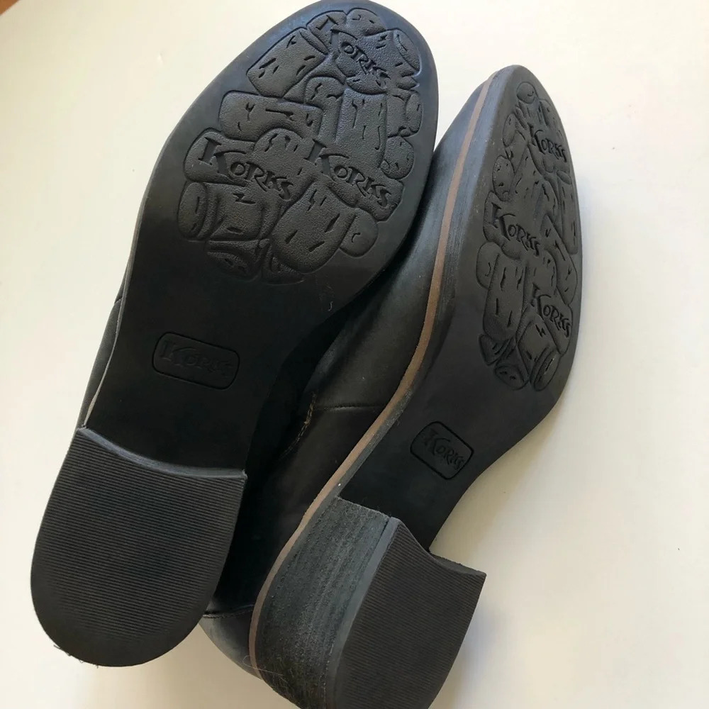 Korks by Korks-Ease Black Leather Tea Ankle Boots 9.5M - Picture 8 of 14